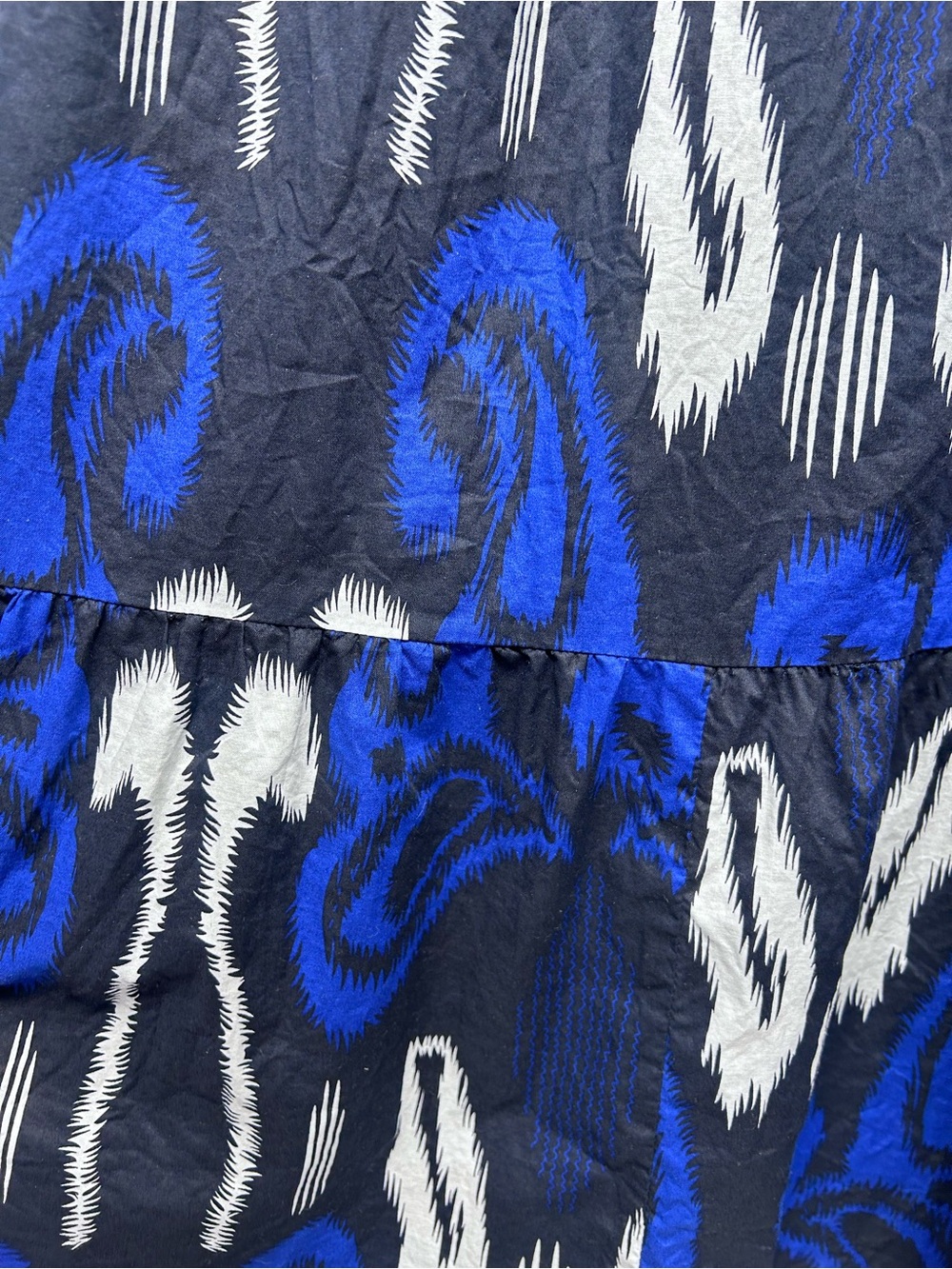 Ulla Popken Navy, Royal Blue & White Abstract Tiered Midi Dress 28/30 - Picture 3 of 10
